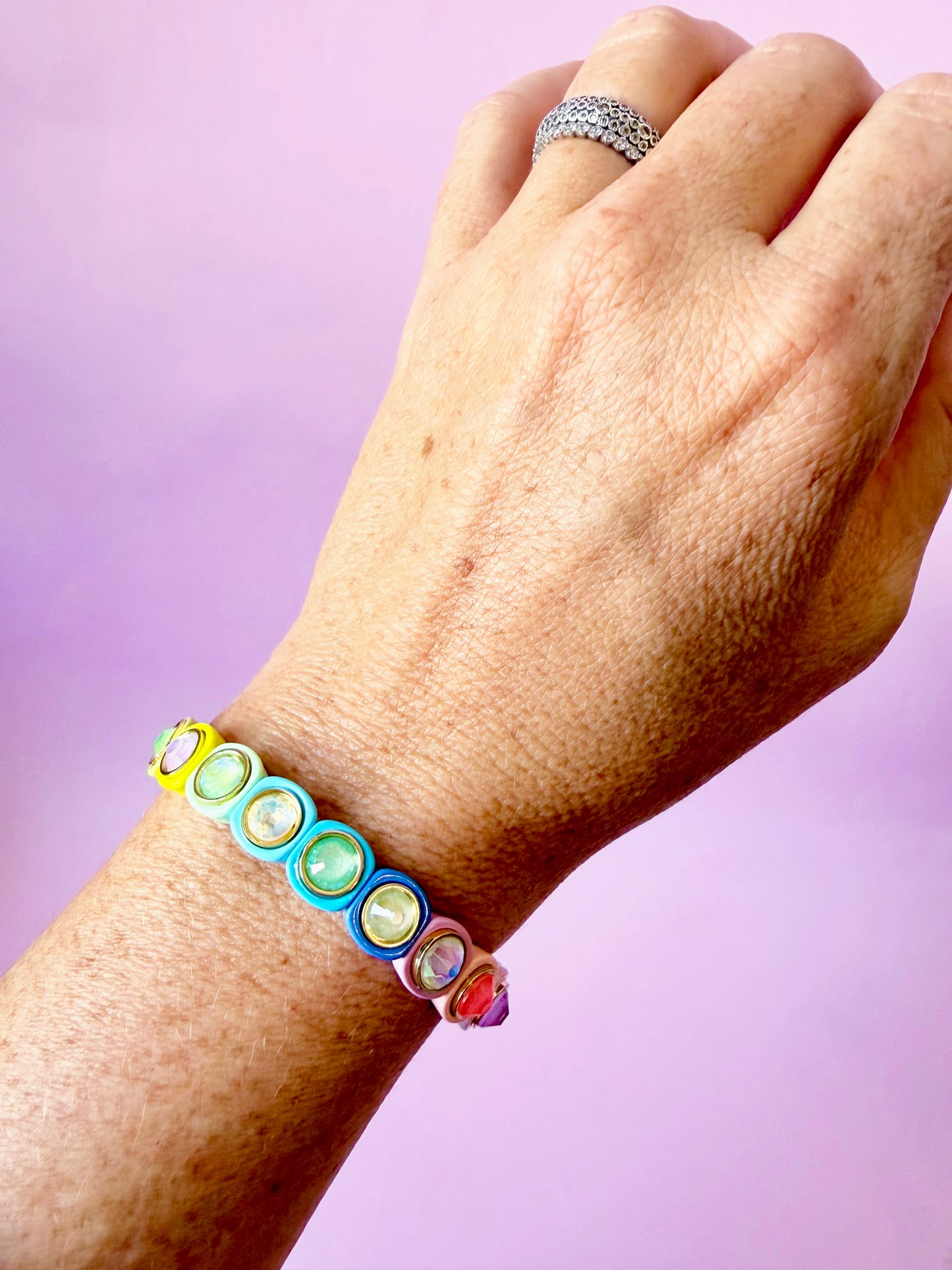 Rainbow Road Tile Bracelet