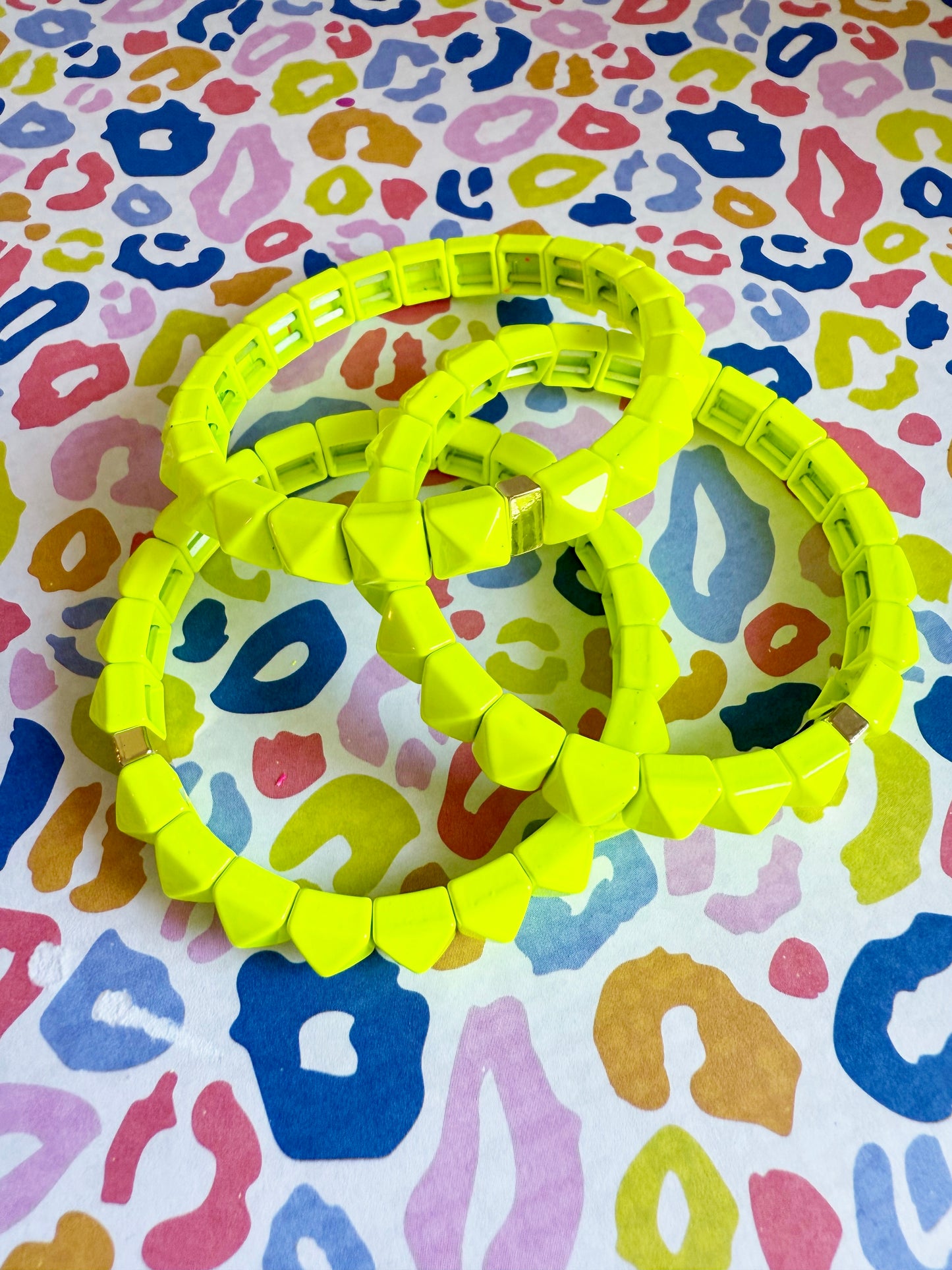 Acid Yellow Studded Bracelet