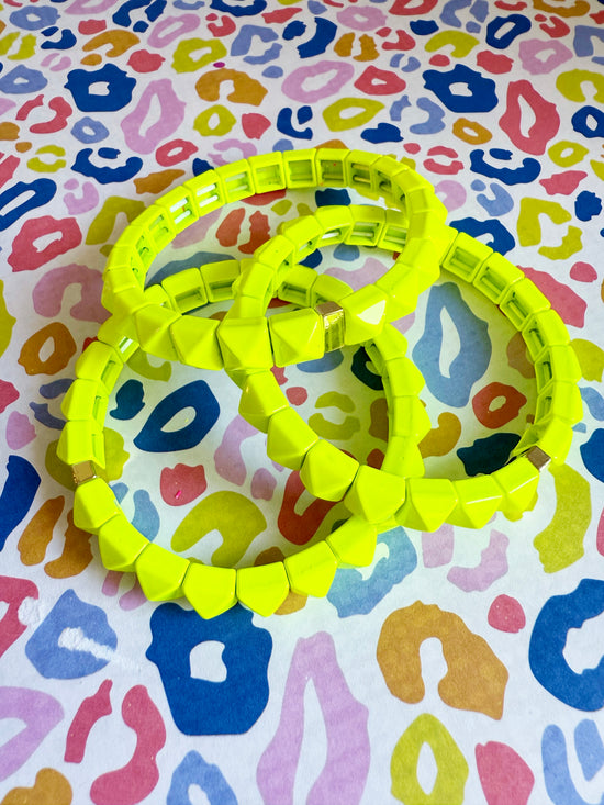 Acid Yellow Studded Bracelet