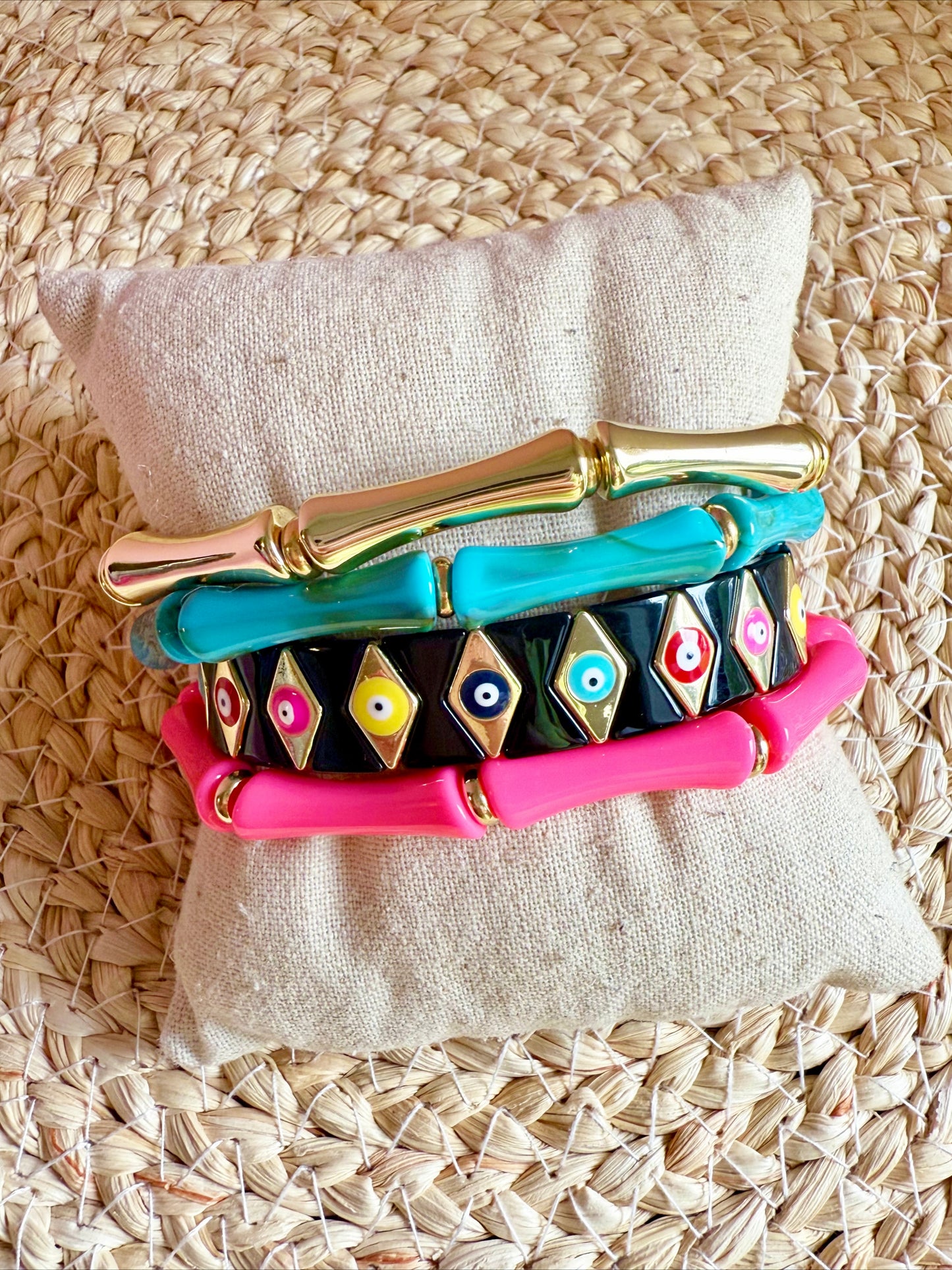 Black and Gold Tile Bracelet