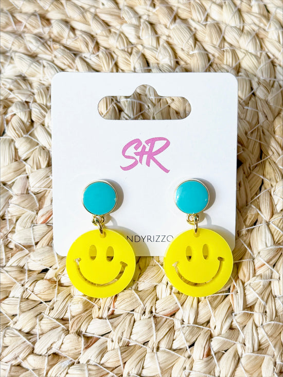 Yellow Petite Smiley Dangle