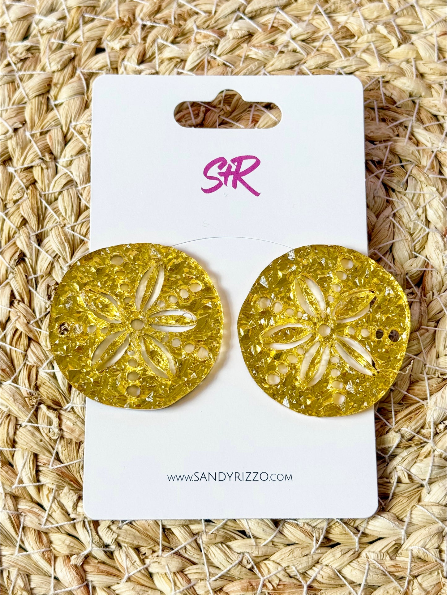 Gold Sand Dollar Statement Stud