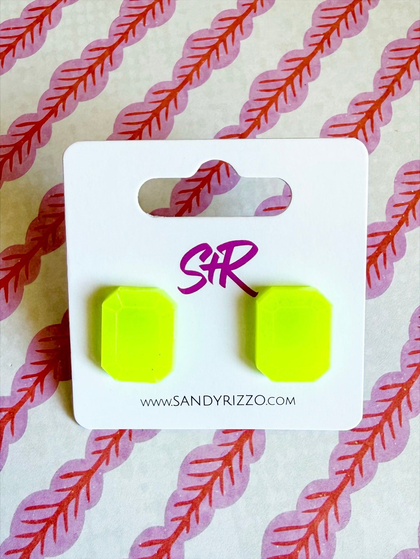 Neon Gemstone Studs