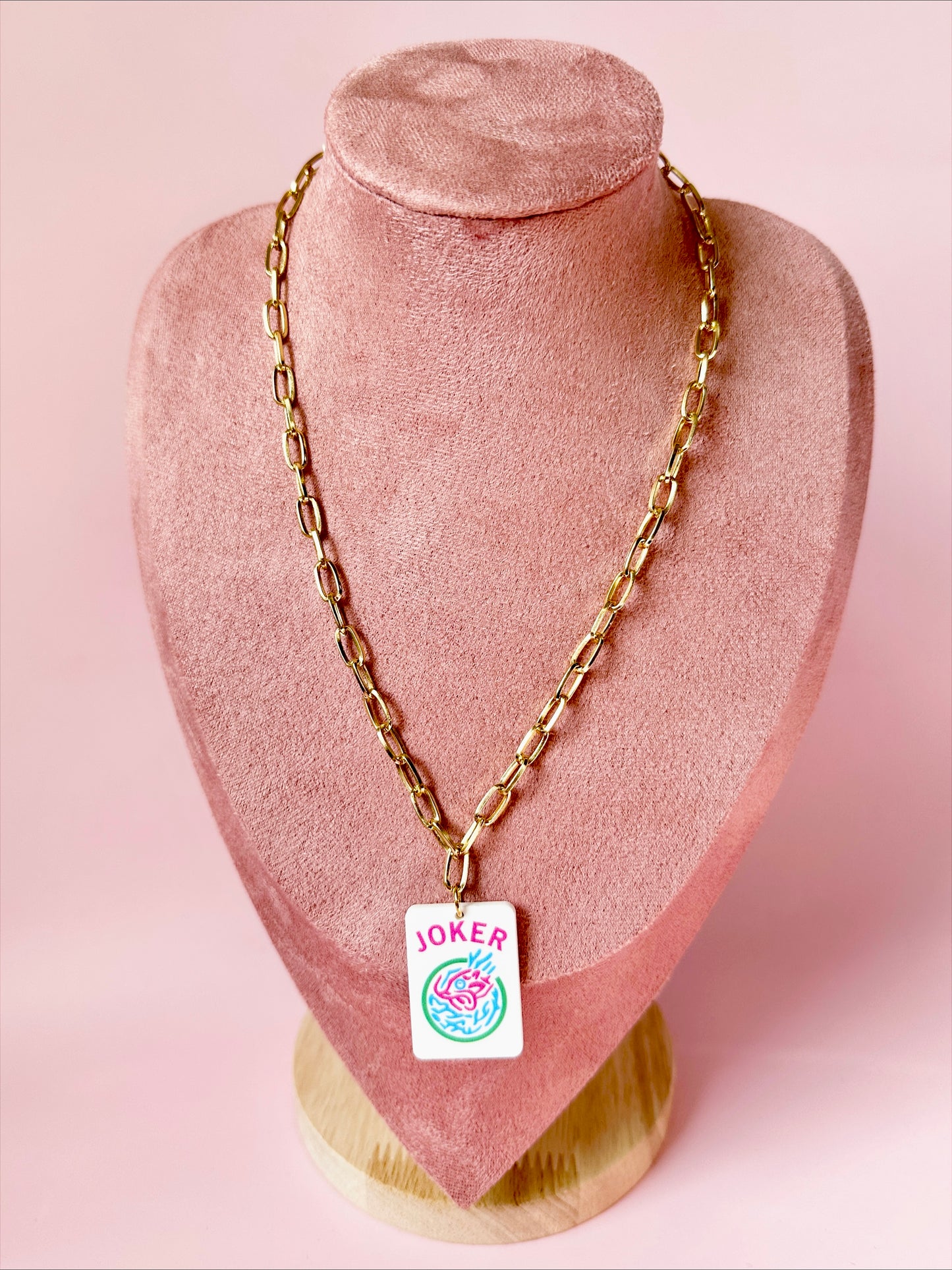 Joker Pastel Mahjong Chain Necklace