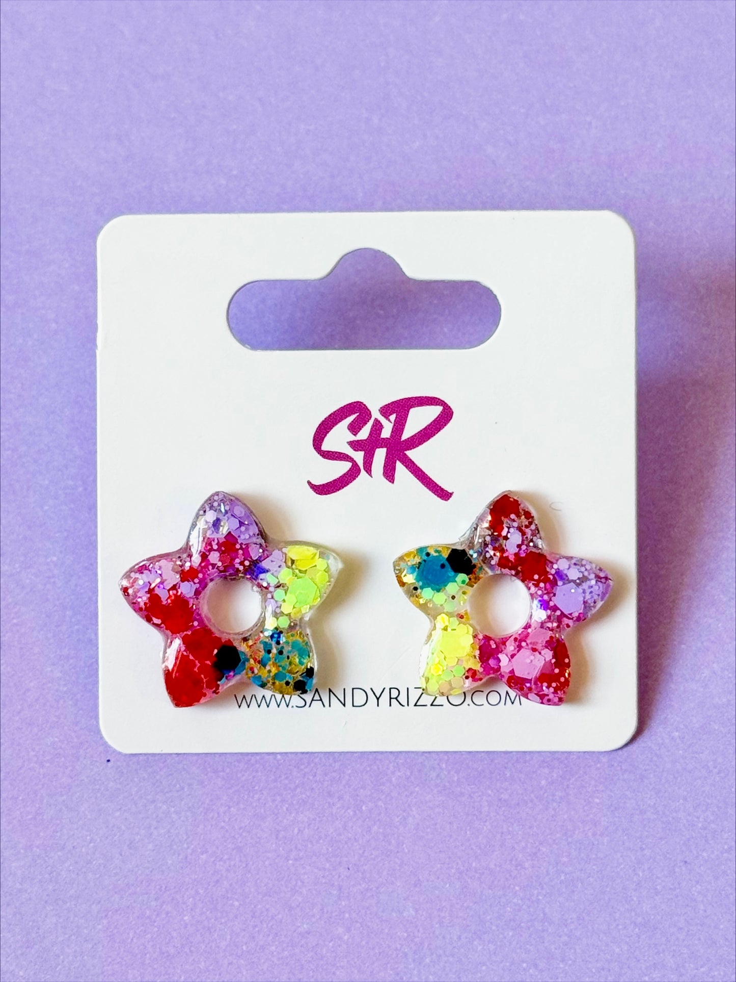 Rainbow Flower Stud