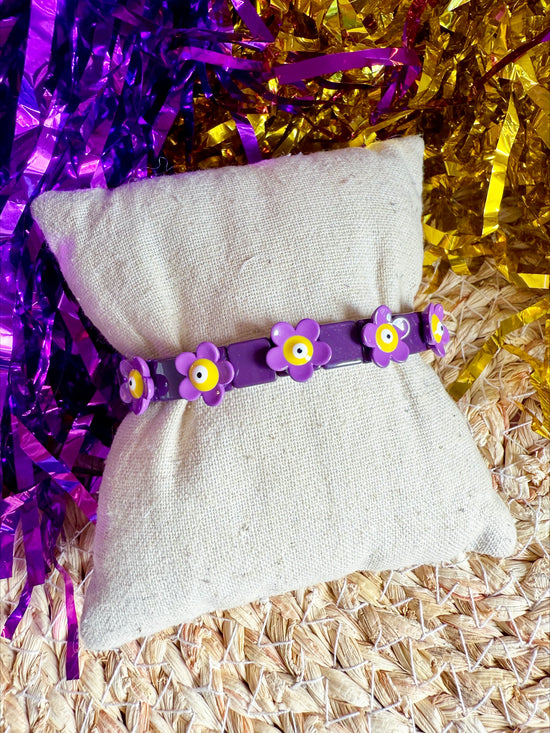 Purple Flower Stretch Bracelet