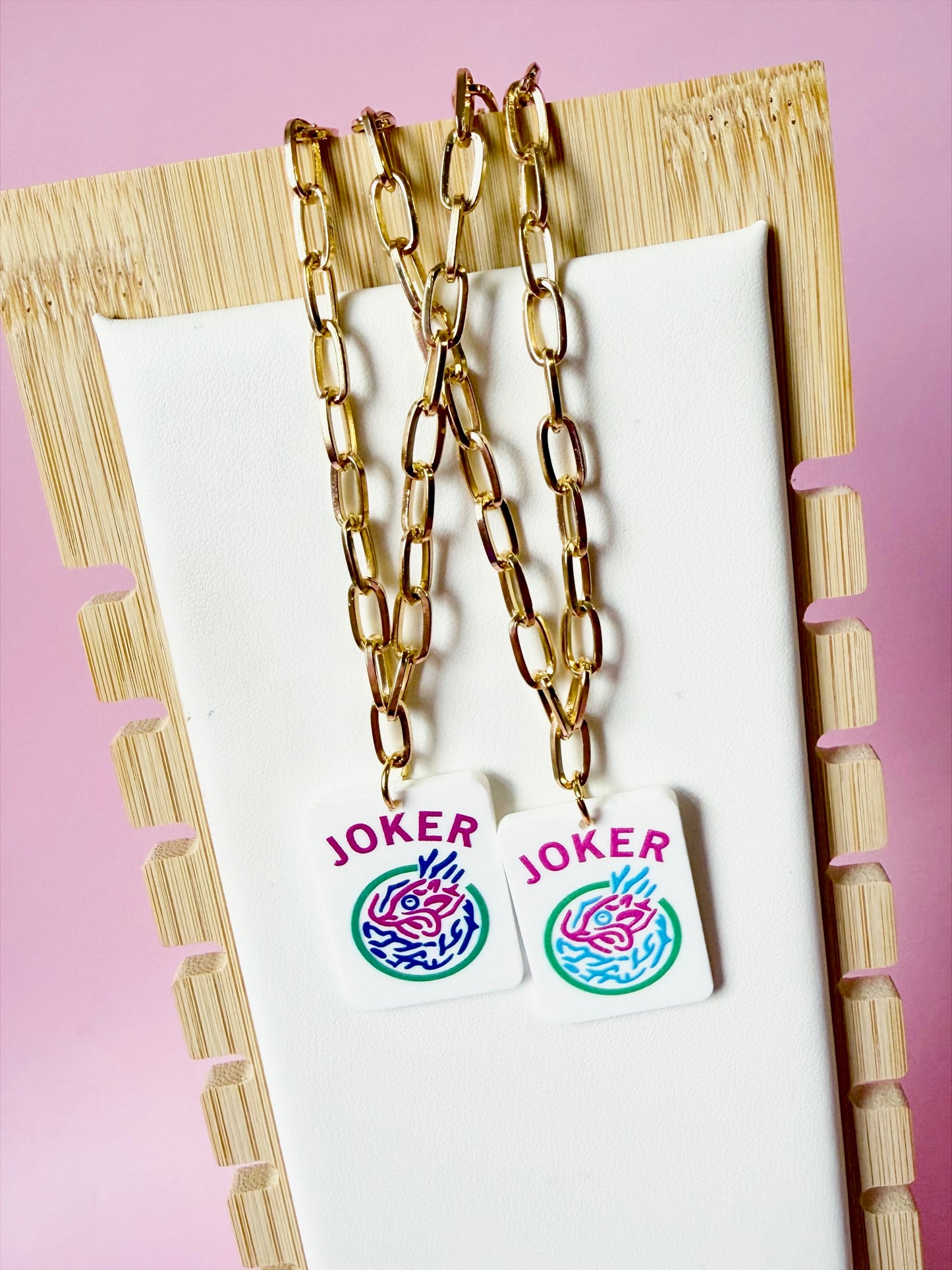 Joker Pastel Mahjong Chain Necklace