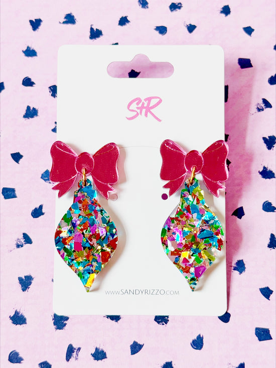 Electric Christmas Ornament with Pink Bow