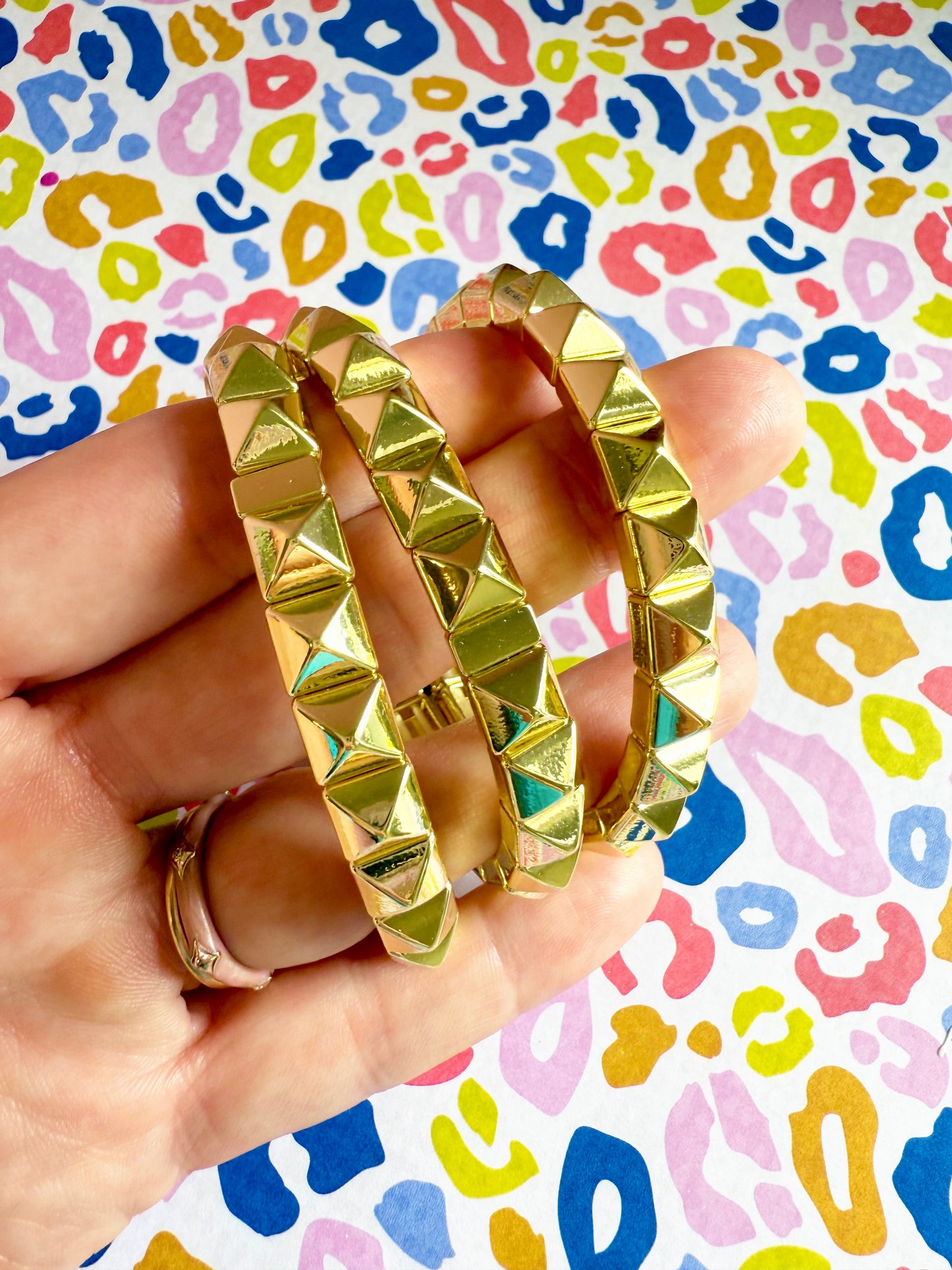 Gold Studded Stretch Bracelet