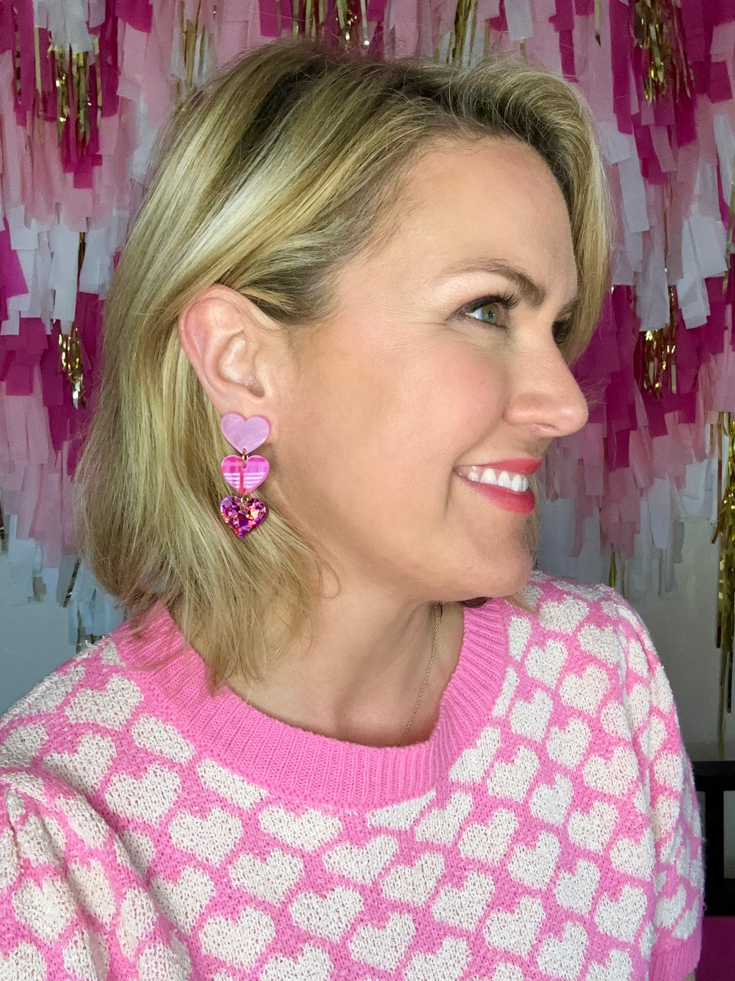 Valentine's Plaid Triple Heart