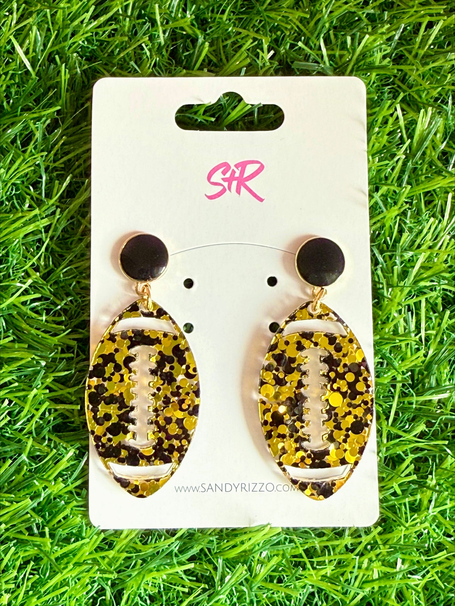 Black and Gold Glitter Football