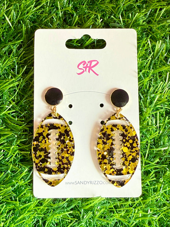 Black and Gold Glitter Football
