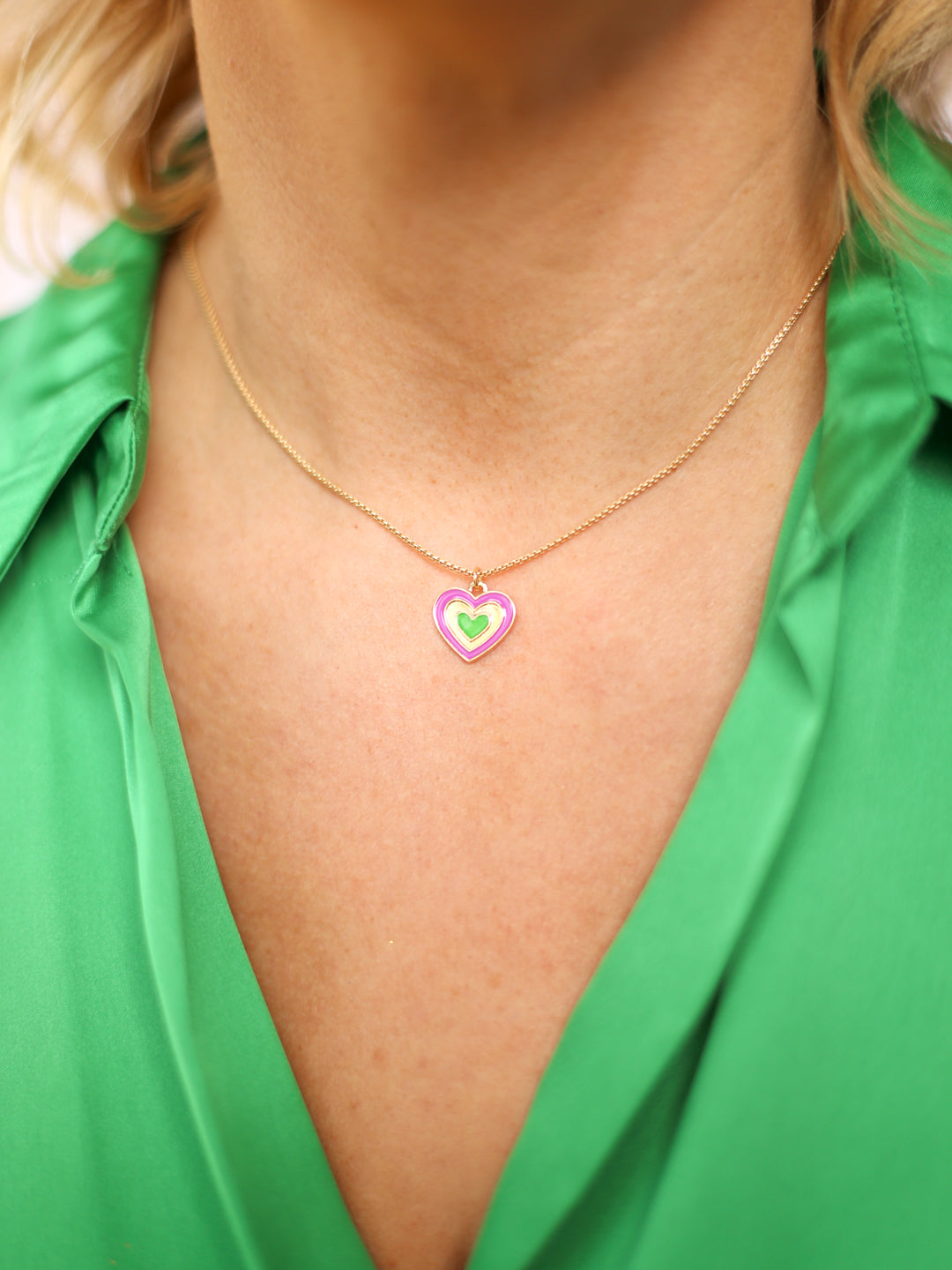 Mardi Gras heart necklace