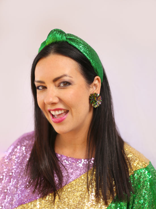 Mardi Gras Party Pom Stud