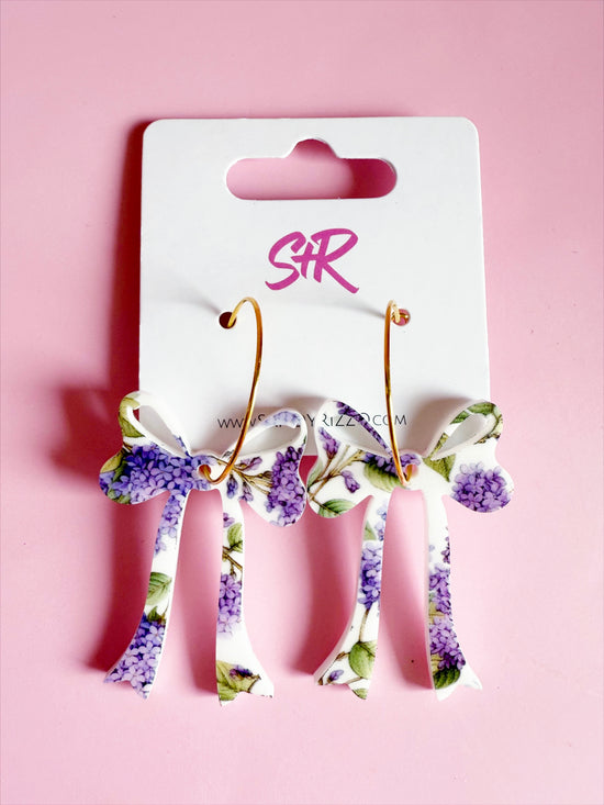Wisteria Floral Bow on a Hoop