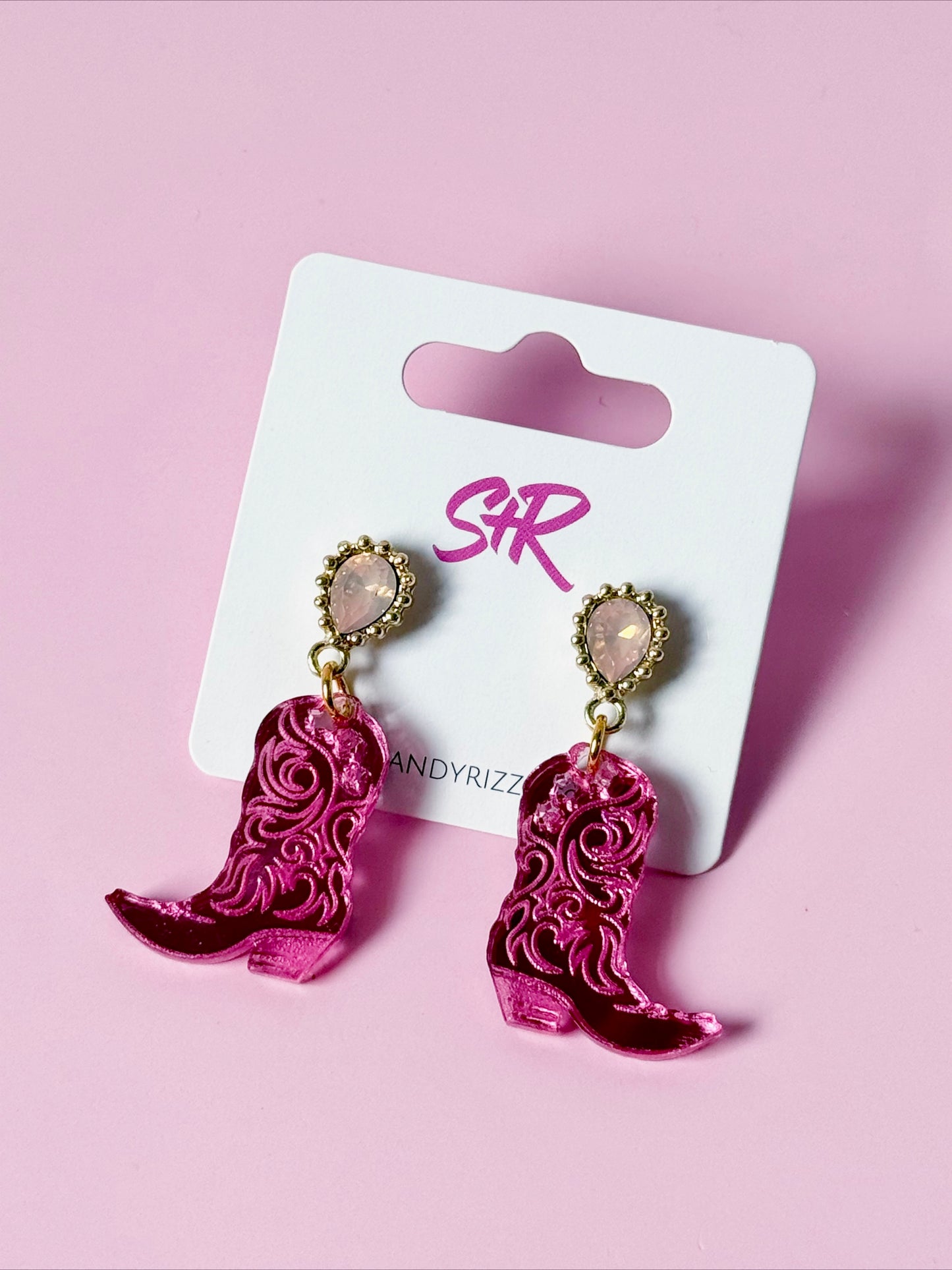 Pink Rhinestone Cowgirl Boots