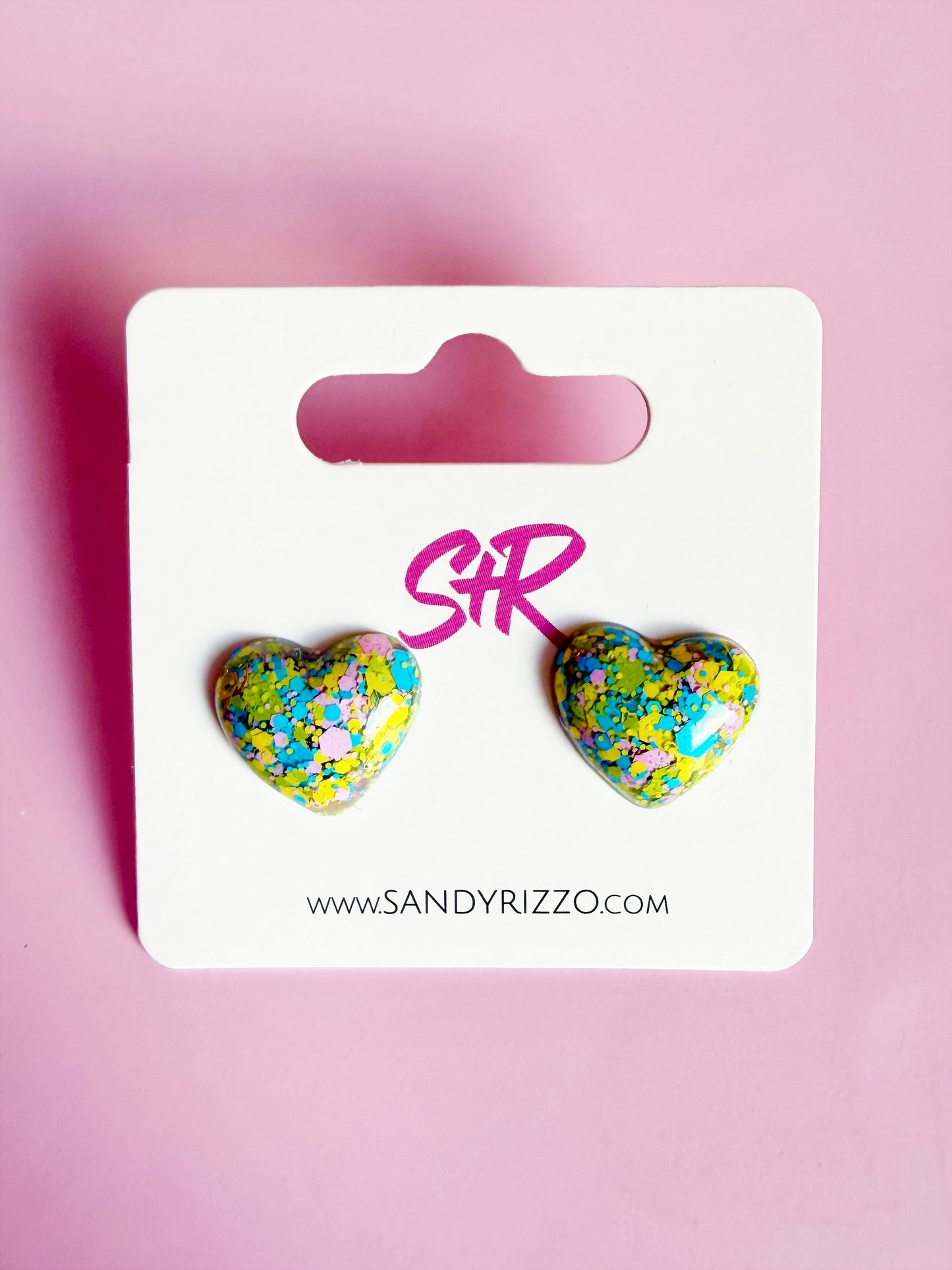 Turquoise Bay Heart Stud