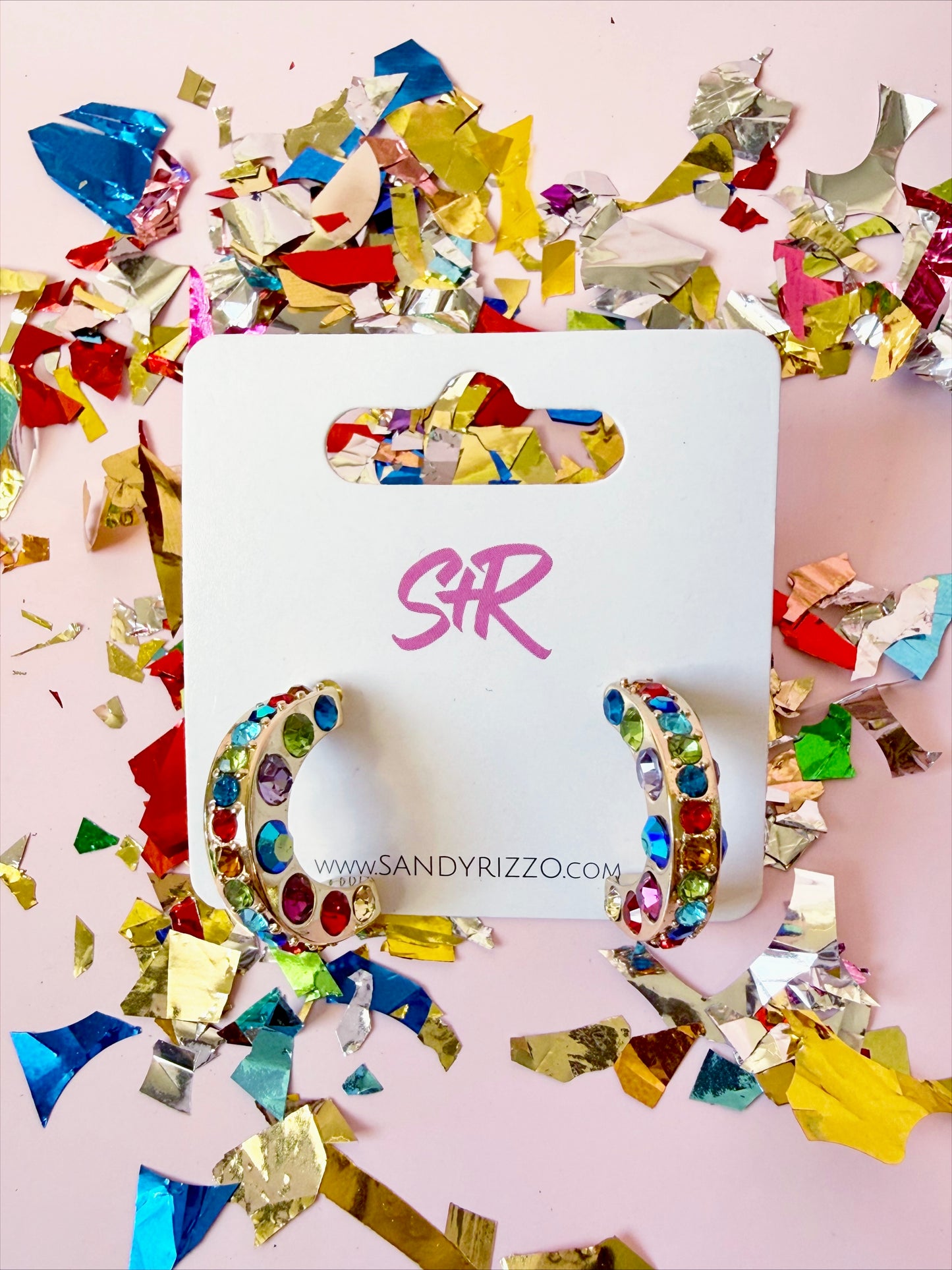 Rainbow Rhinestone Hoop