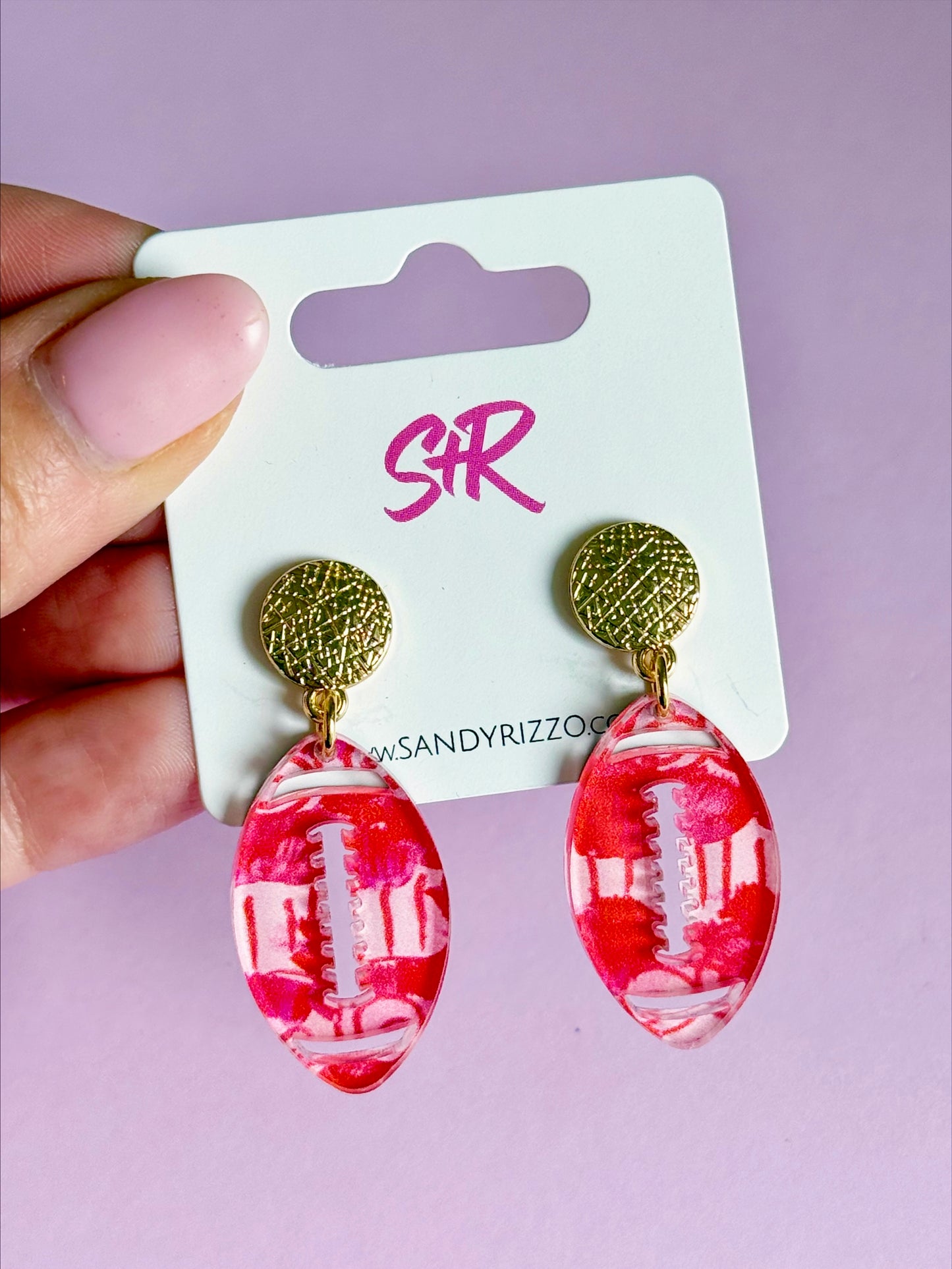 Red Art Petite Football Dangle