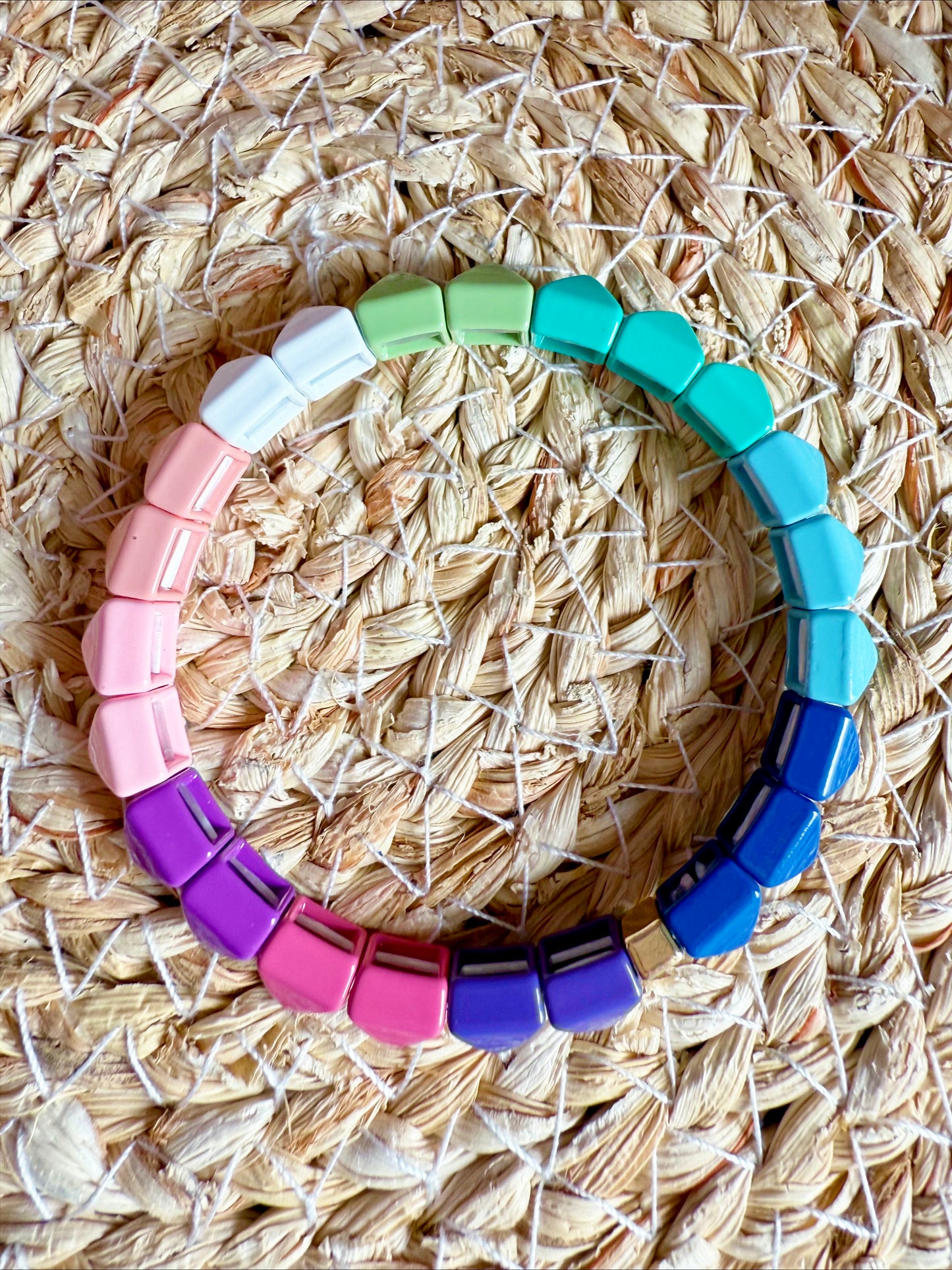 Jewel-Toned Studded Stretch Bracelet