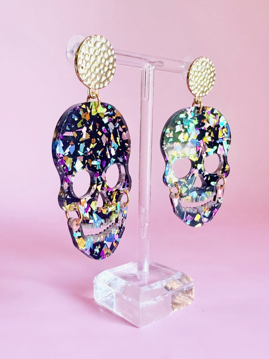 Midnight Confetti Large Skulls