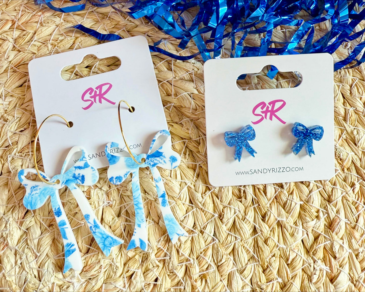 Blue Willow Bow on a Hoop