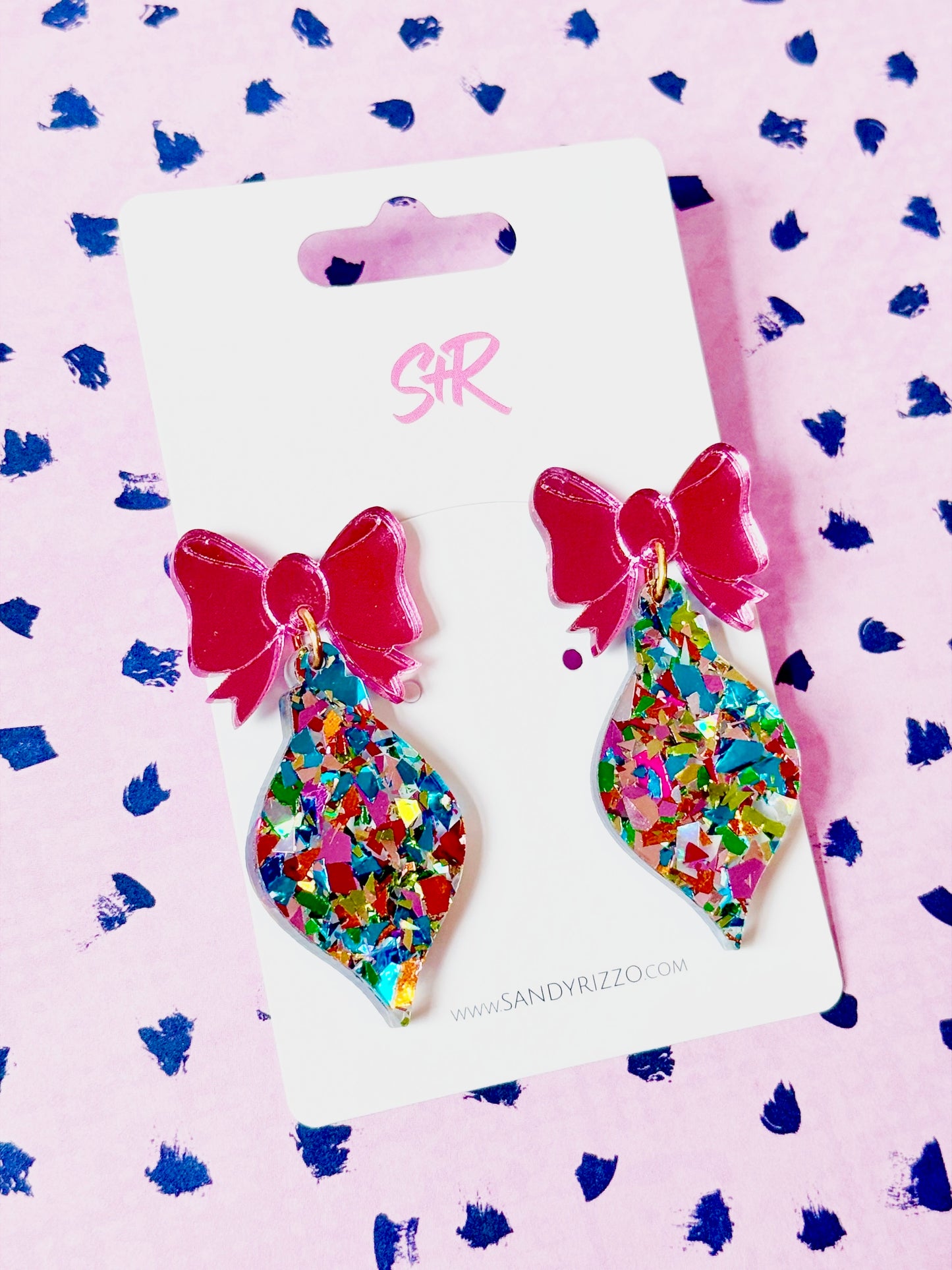 Electric Christmas Ornament with Pink Bow