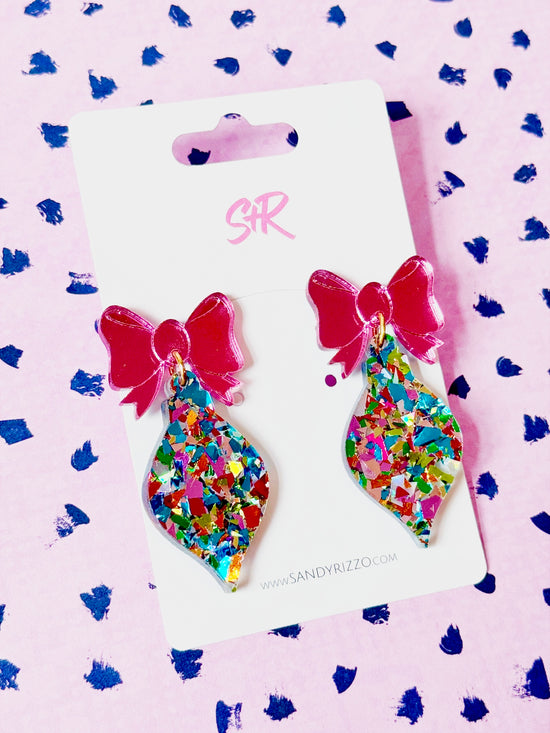 Electric Christmas Ornament with Pink Bow