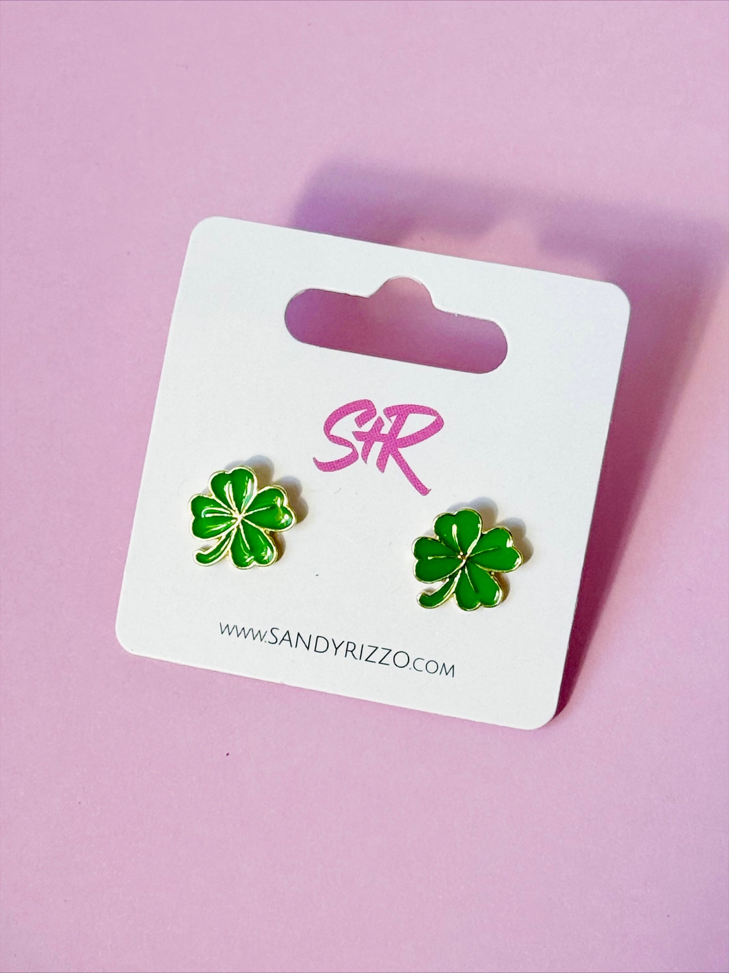 Enamel Clover Stud