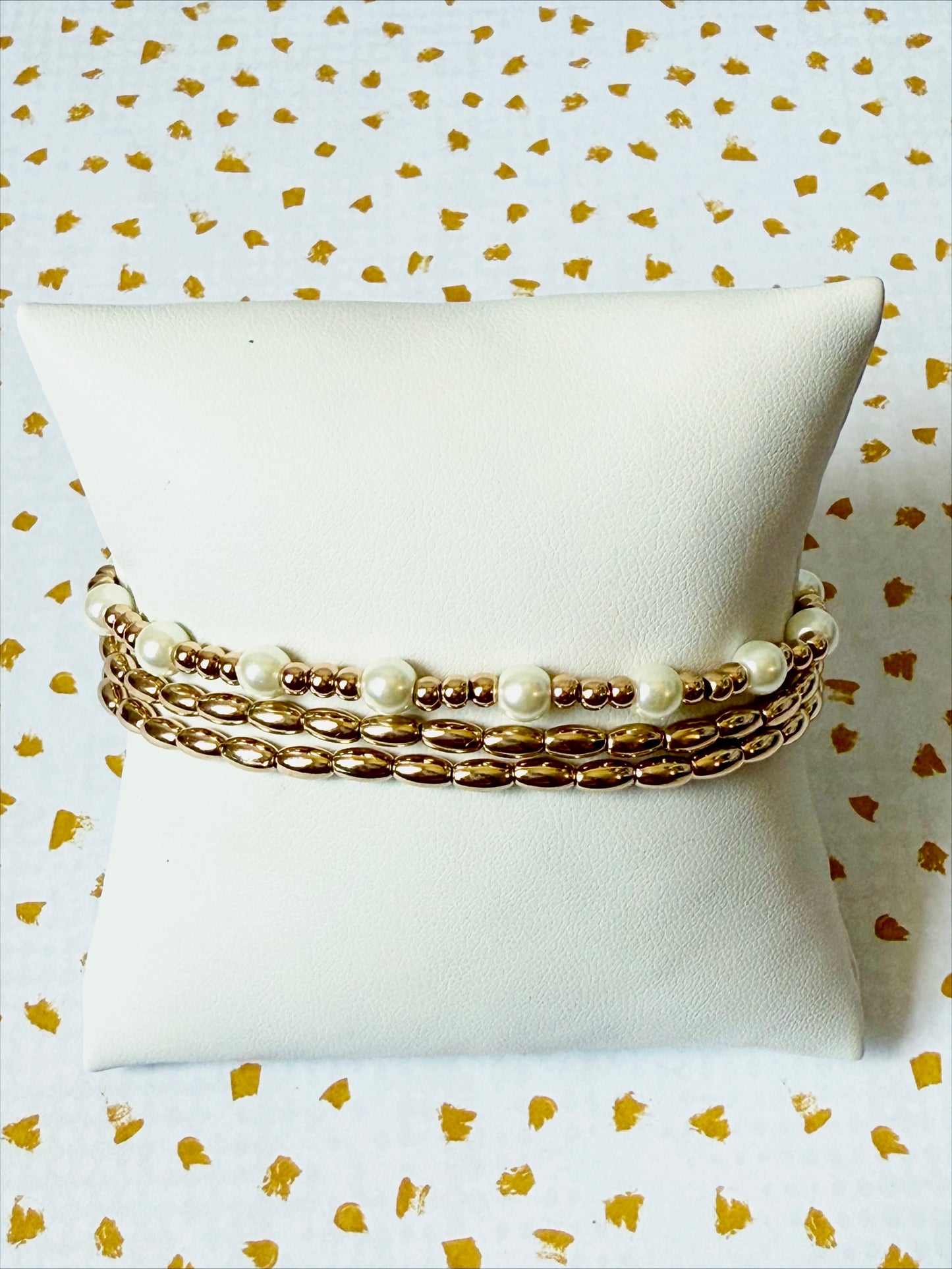 Water-Resistant Gold Pearl Stack