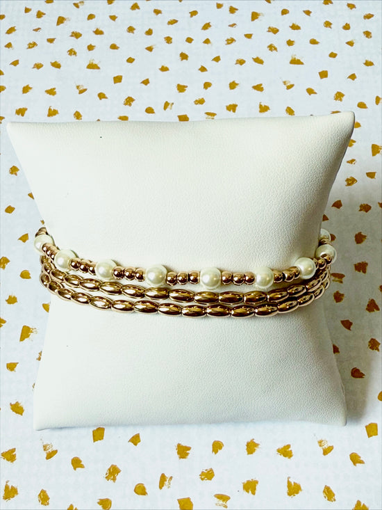 Water-Resistant Gold Pearl Stack