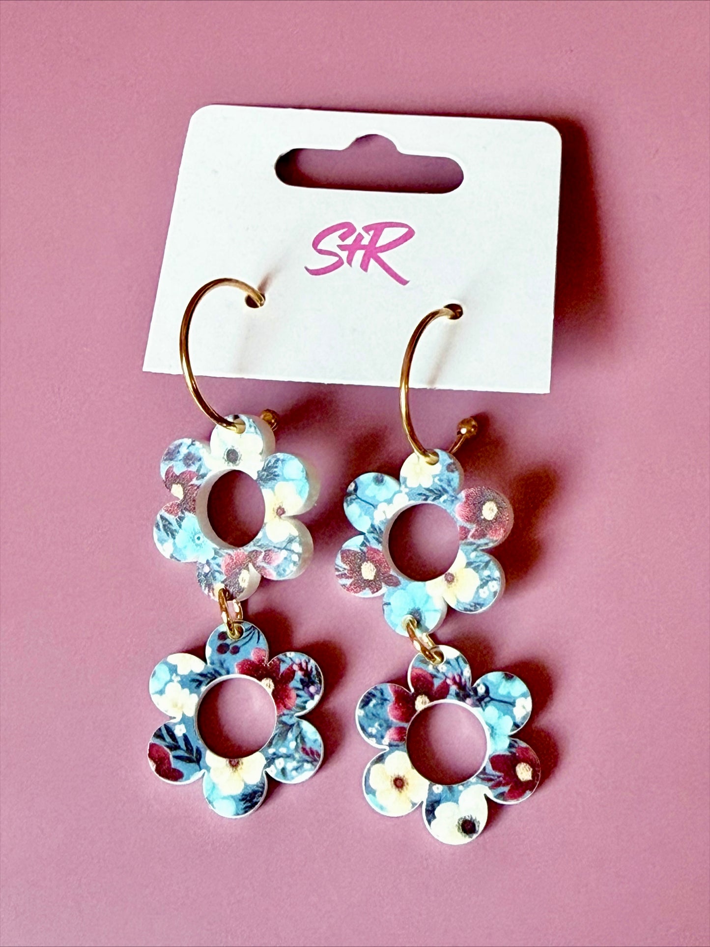 Blue Floral Double Daisy