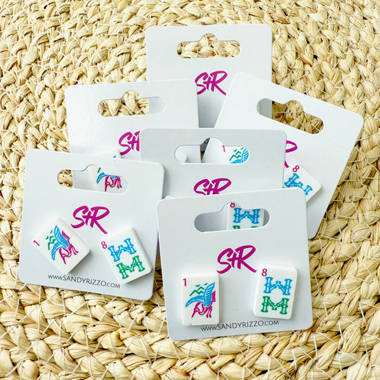 Bam Bird Pastel Mahjong Stud