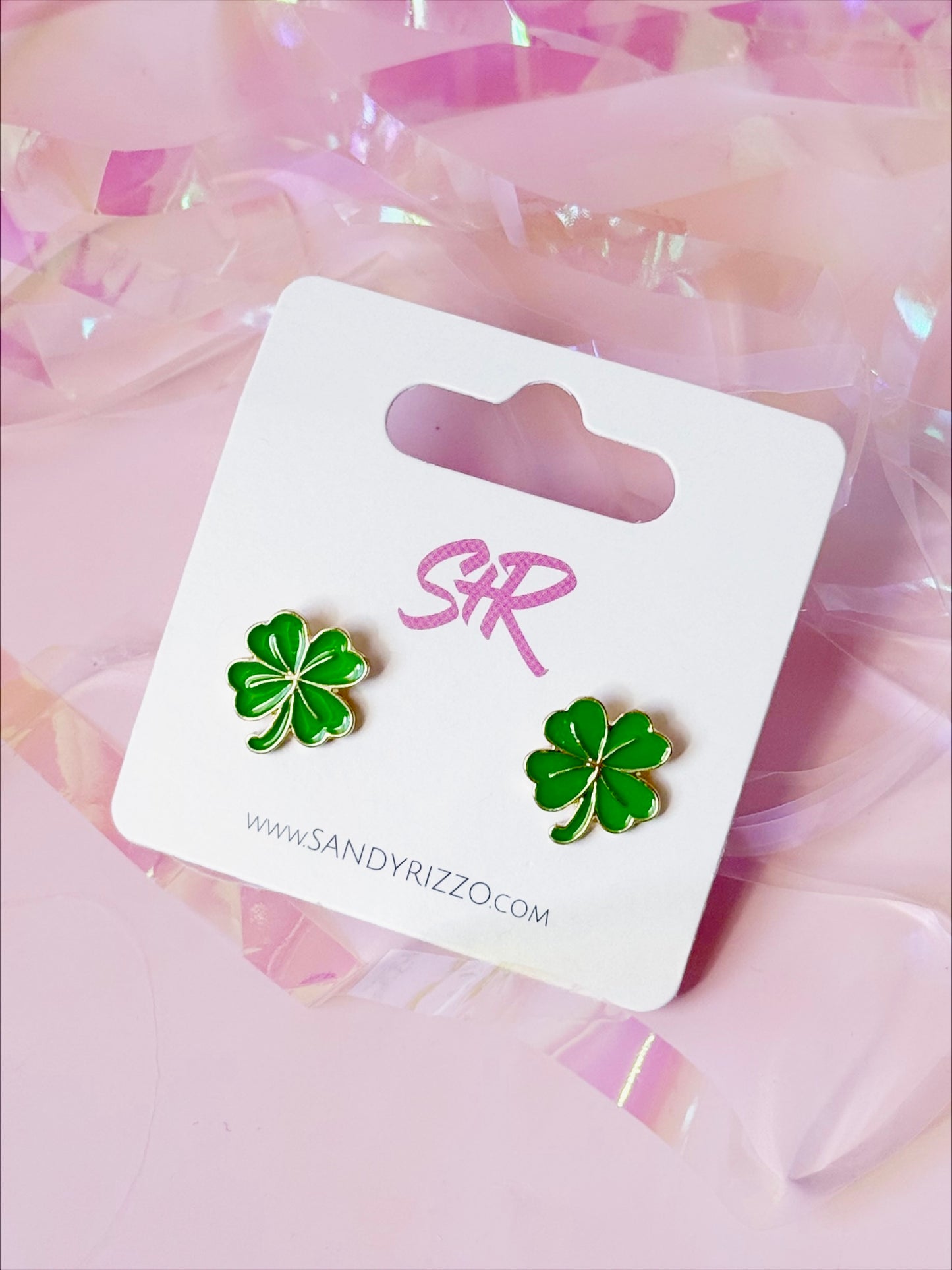 Enamel Clover Stud