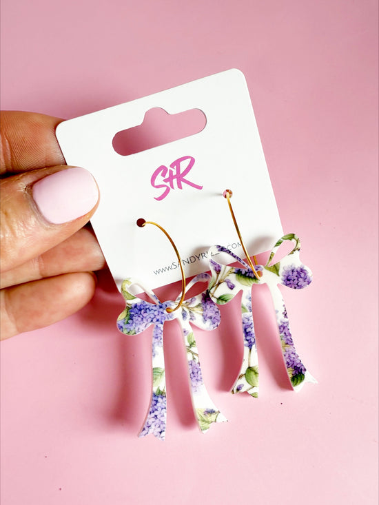Wisteria Floral Bow on a Hoop