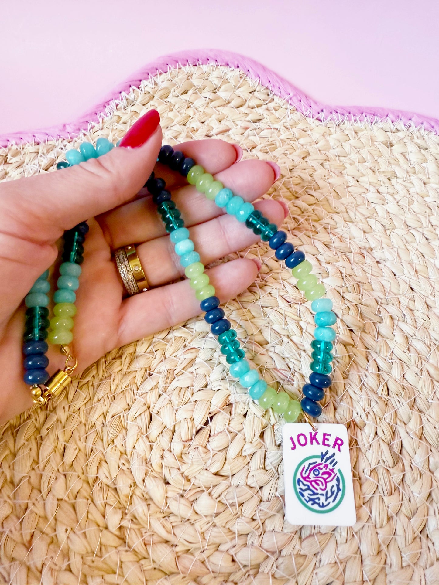 Mahjong Beaded Necklace