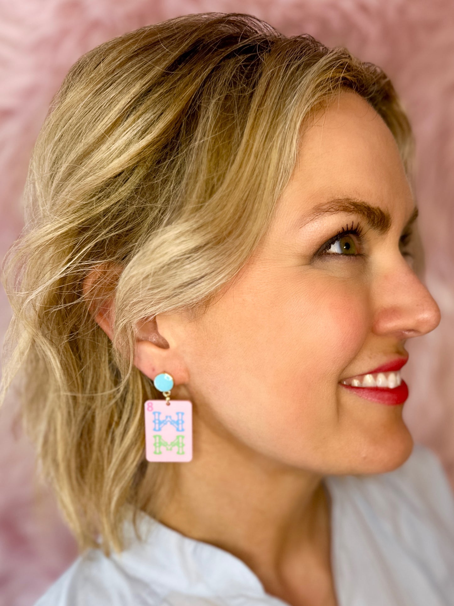 Pink Mahjong Dangle