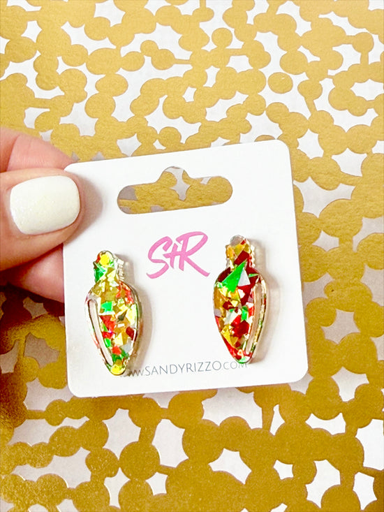 Traditional Confetti Lightbulb Stud