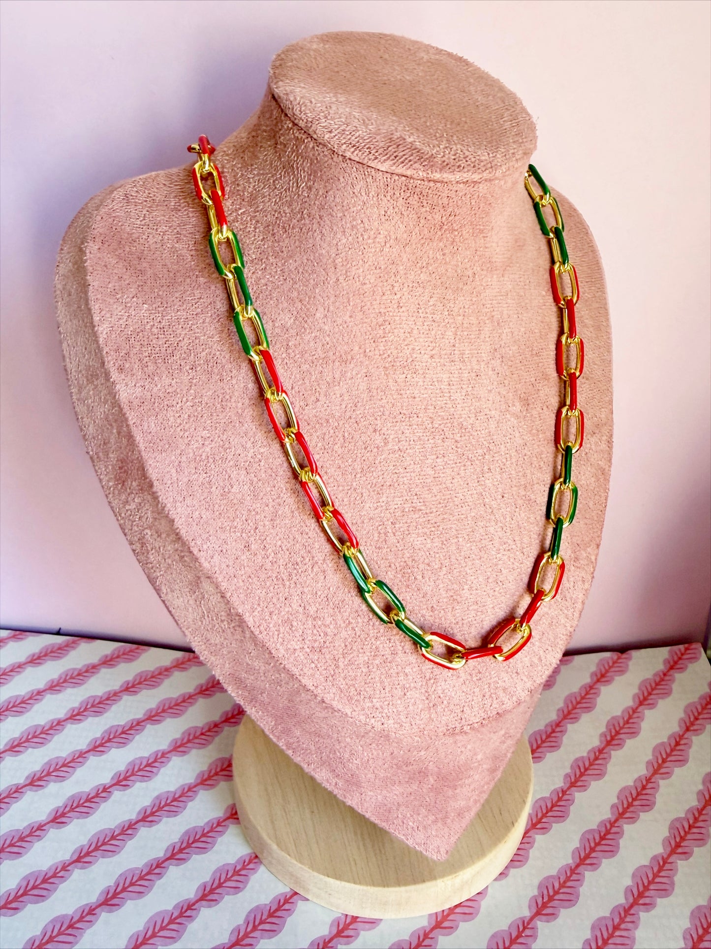 Christmas 17" Enamel Chain Necklace