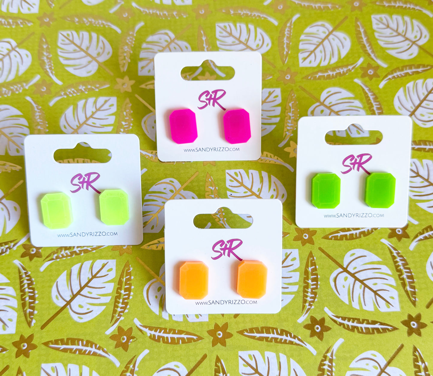 Neon Gemstone Studs