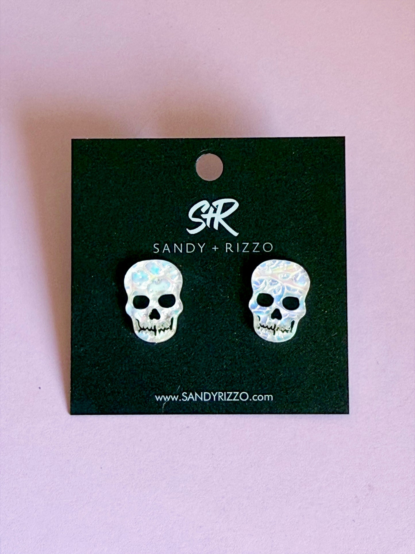 Moonstone Skull Stud