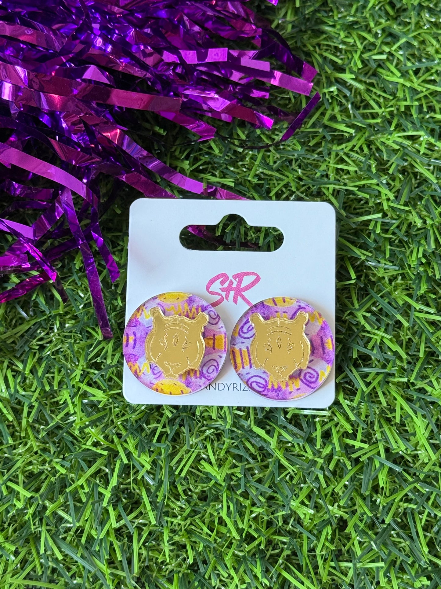 Tiger Layered Button Stud