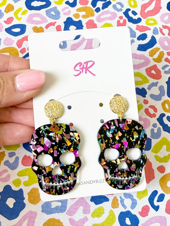 Midnight Confetti Skulls