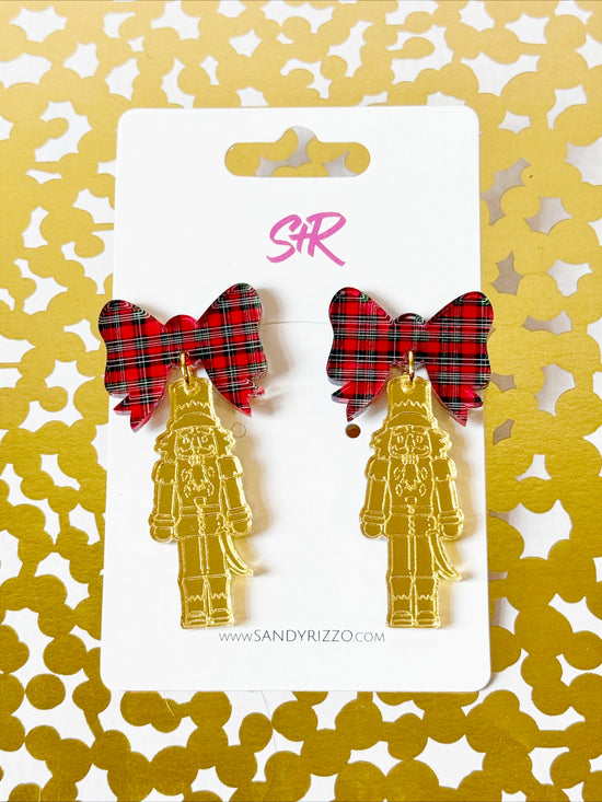Red Plaid Nutcracker Dangle