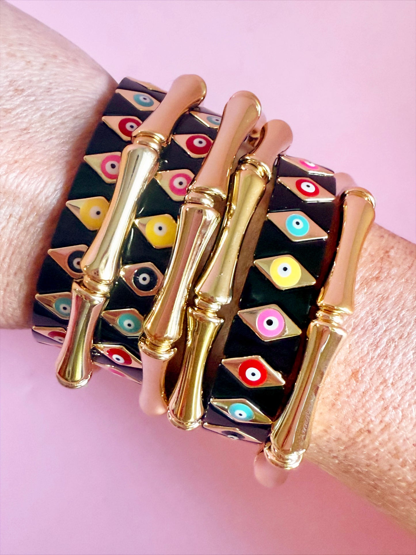 Black and Gold Tile Bracelet