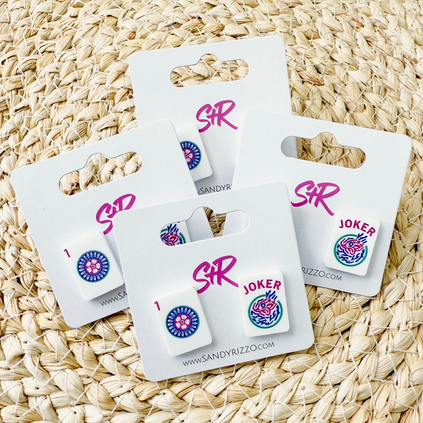 Joker Jewel Tone Mahjong Stud