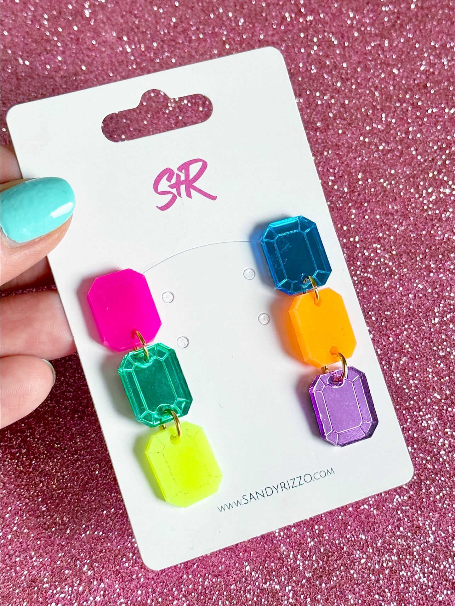 Colorful Medium Gem Dangles