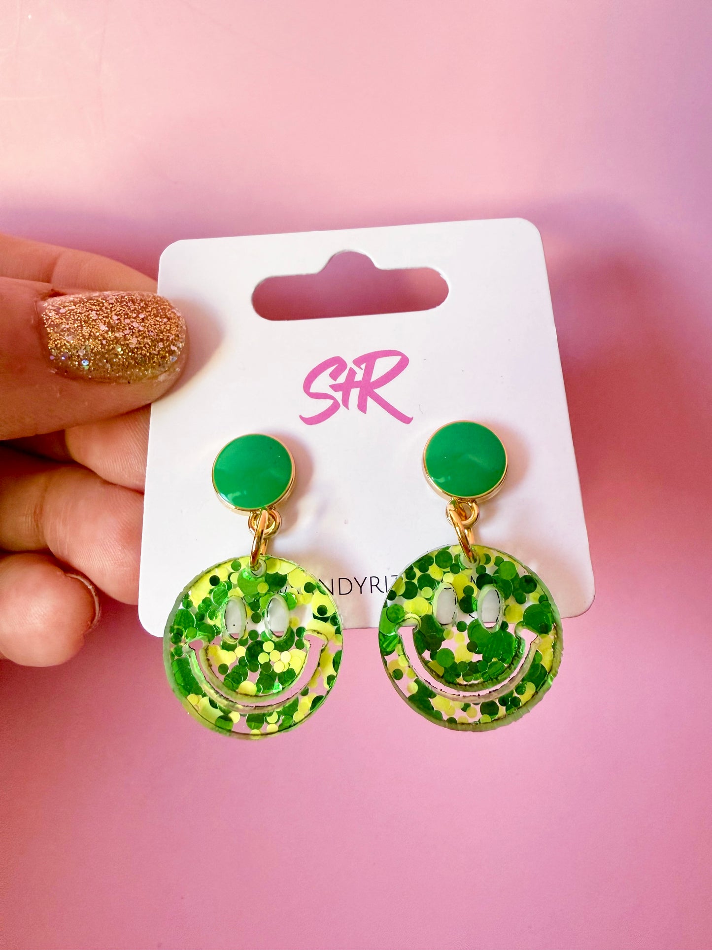 Spring Green Smiley Dangle
