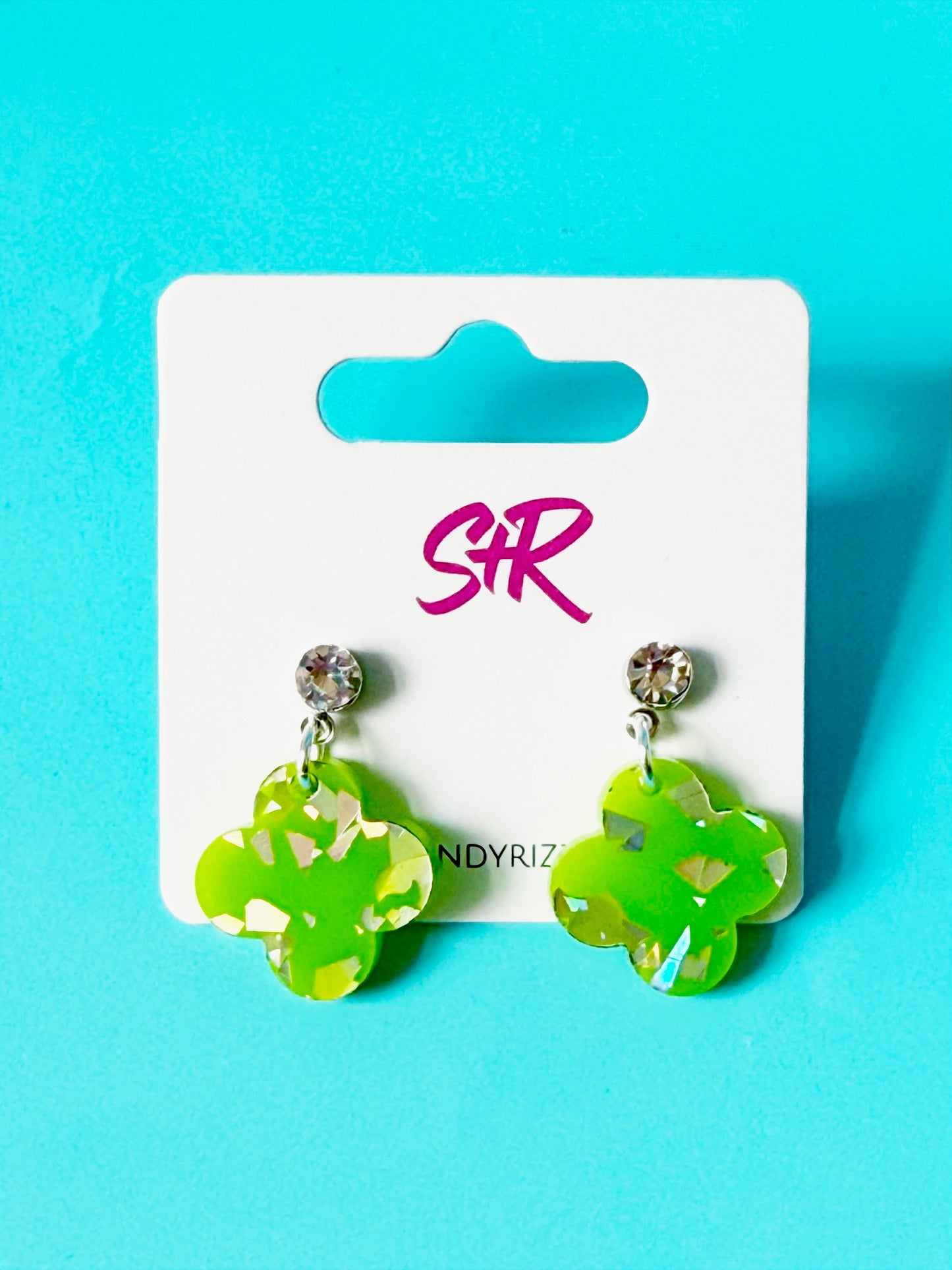 Green Apple Petite Quatrefoil Dangle