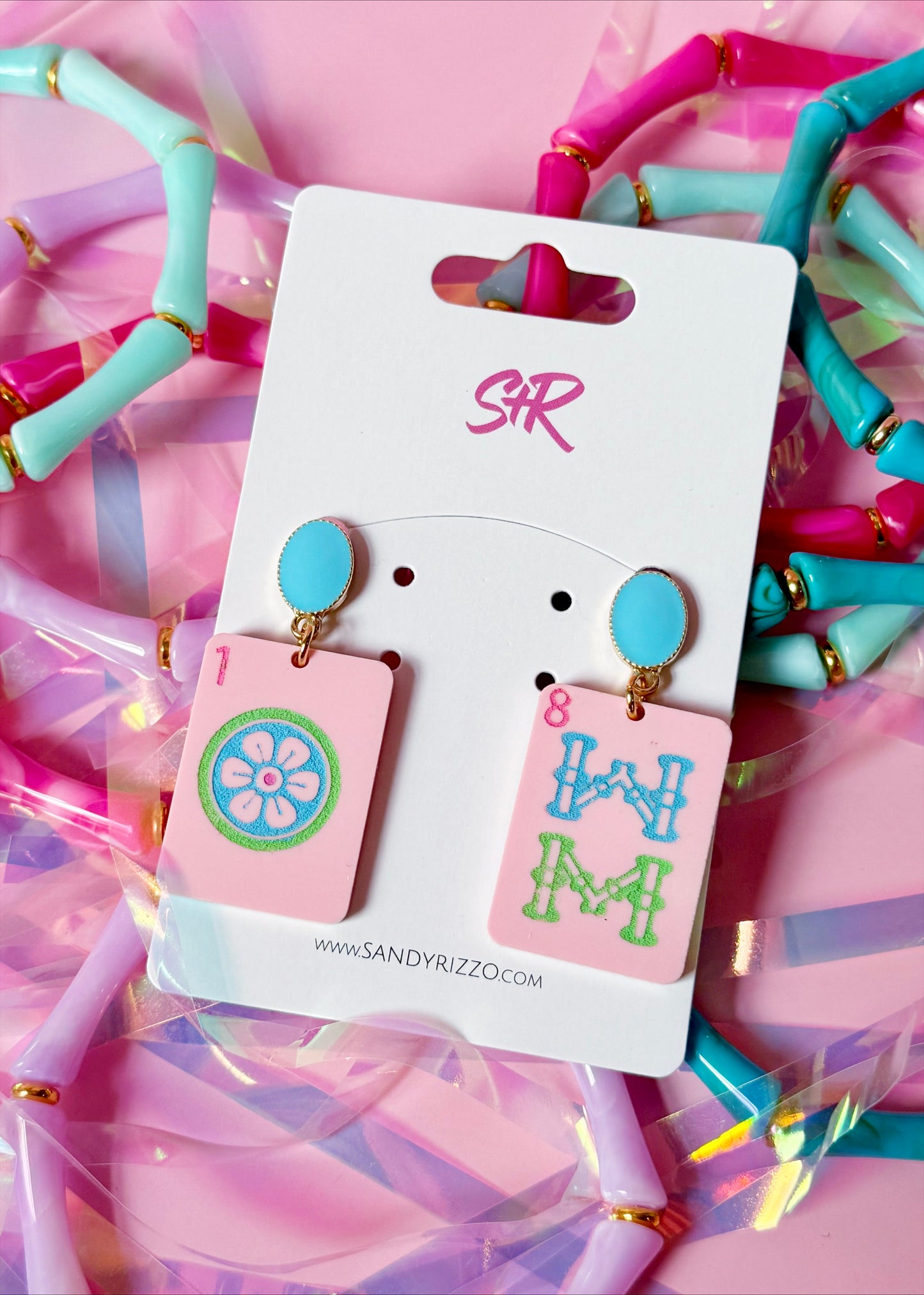 Pink Mahjong Dangle